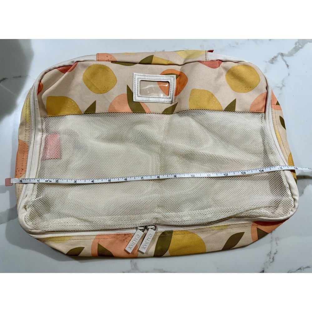 Calpak Luggage 1 Large Cube Mesh Bag Grapefruit Pattern Lightweight 14" x 10"